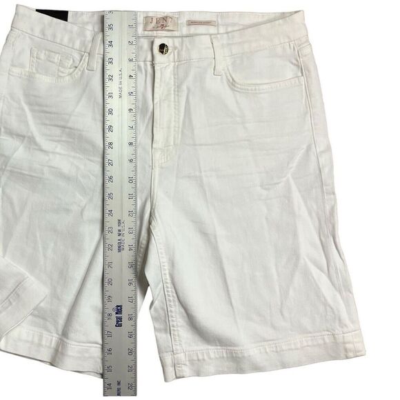 Jen7 by 7 For All Mankind‎ Bermuda Regular Shorts Cuffed Stretch White Sz 14 - Picture 3 of 12